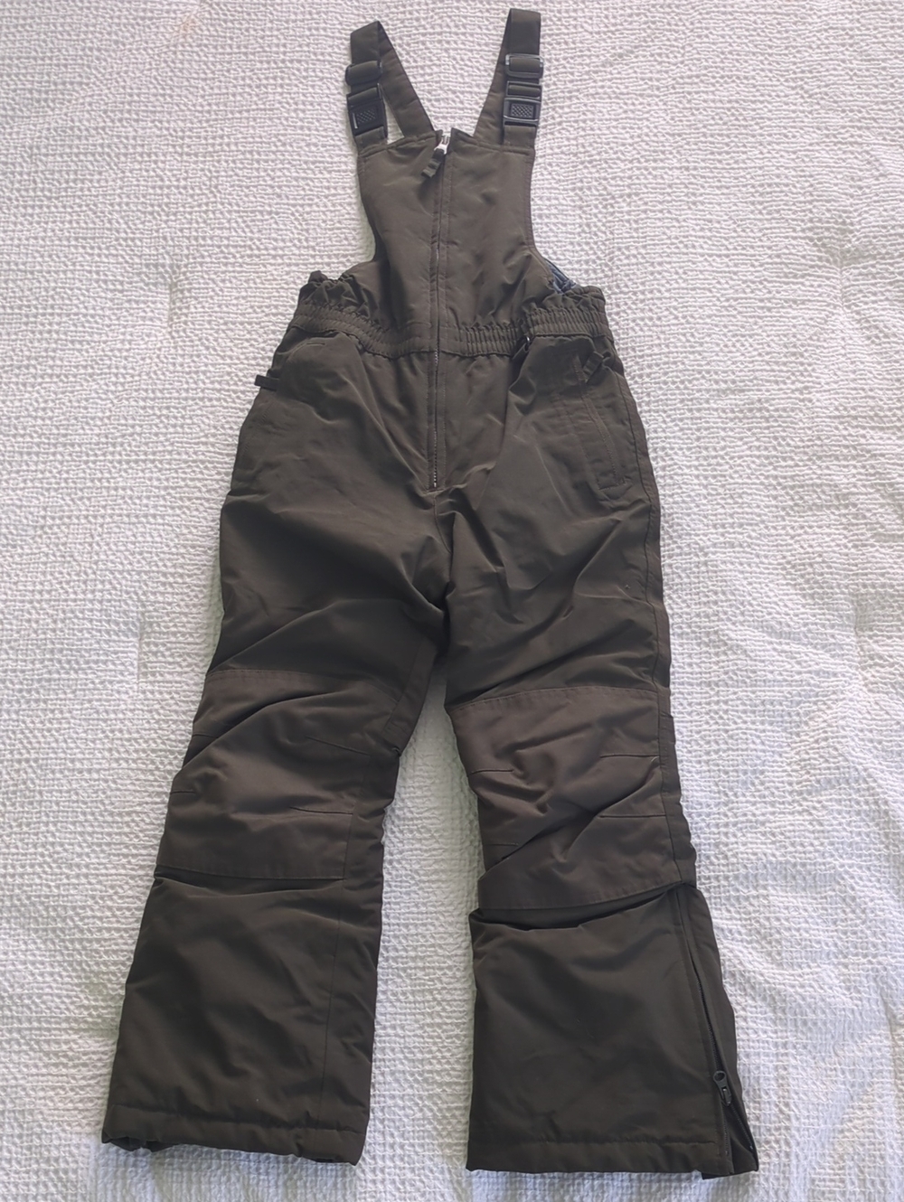 Lands' End Olive Green Kid's Snow Bib Pants - Size 7
